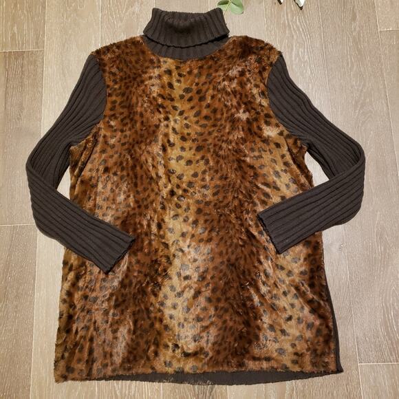 Merino Wool Animal Print Sweater Medium - Picture 3 of 8